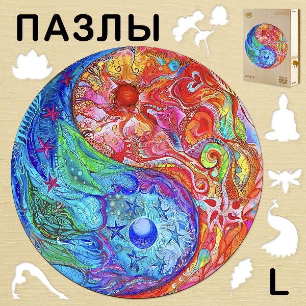 Пазл Woodbests 6332-WP Разноцветный Инь-Ян L