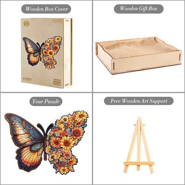 Пазл Woodbests 6371-WP Цветочная Бабочка M