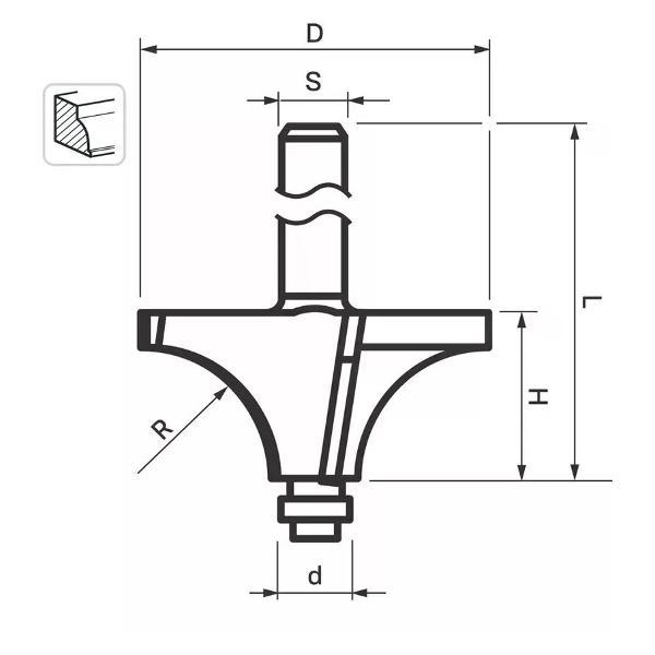 Фрезер нет бренда Фреза кромочная калевочная Vira 553347 31.8x17 мм