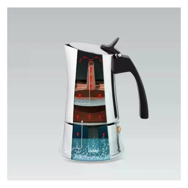 Кофеварка гейзерная 200 мл FEEL MAESTRO “Espresso Moka” MR-1668-4 на 4 кружки