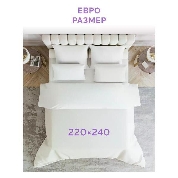 Простыня ECOTEX евро 220х240 сатин пудровая