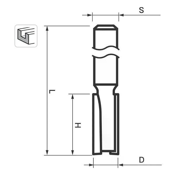 Фрезер нет бренда Фреза пазовая прямая 20x19 мм хвостовик 8 мм