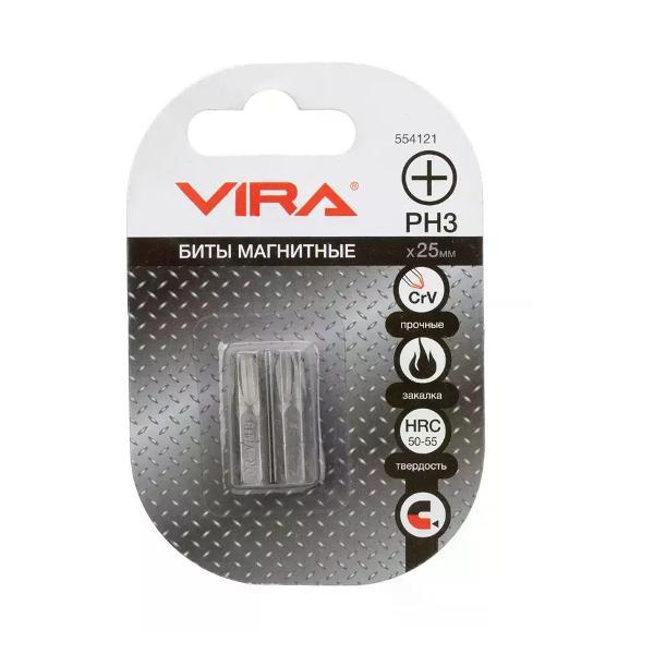 Шуруповерт Vira Бита крестовая магнитная PH3x25 мм, 2 шт.