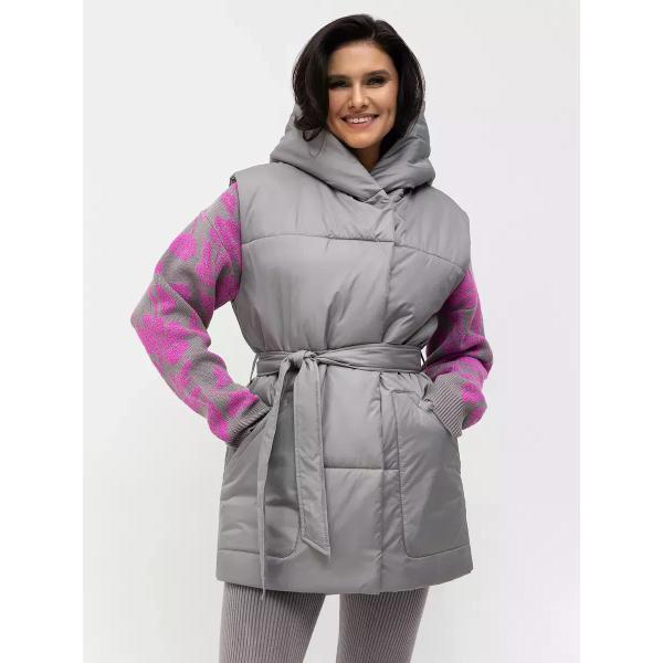 Жилет для женщин Vera Nicco Жилетка весенне-осенняя с капюшоном безрукавка утепленная