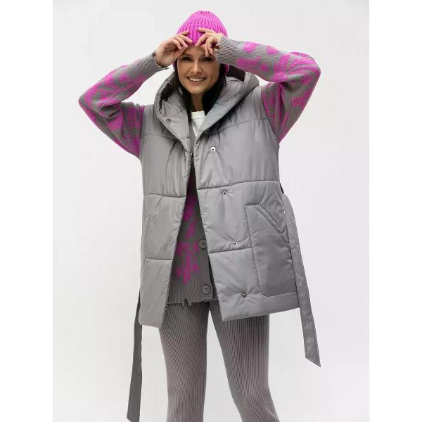 Жилет для женщин Vera Nicco Жилетка весенне-осенняя с капюшоном безрукавка утепленная