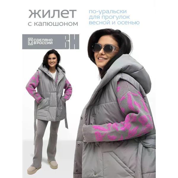 Жилет для женщин Vera Nicco Жилетка весенне-осенняя с капюшоном безрукавка утепленная