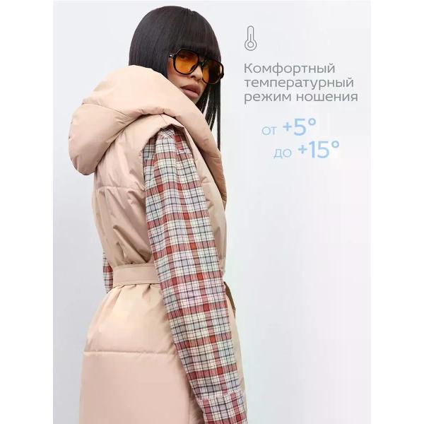 Жилет для женщин Vera Nicco Жилетка весенне-осенняя с капюшоном безрукавка утепленная