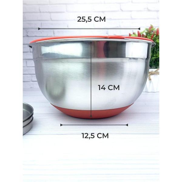 Миска Эко-Поставка 5л из нержавеющей стали с терками, крышкой и противоскользящим дном