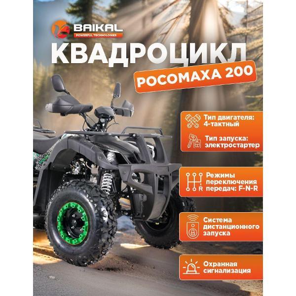 Квадроцикл Baikal-PT Квадроцикл BAIKAL РОСОМАХА 200 (В сборе)