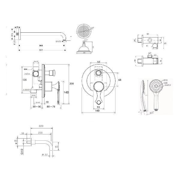 Душевая система Bronze de Luxe NT800
