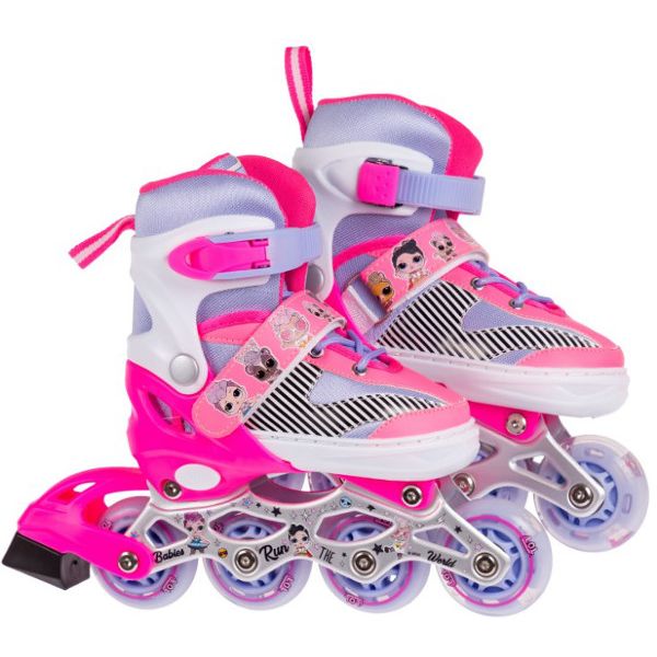 Коньки роликовые 1TOY Т14974Н LOL S (р.28-33), со светящимся колесом