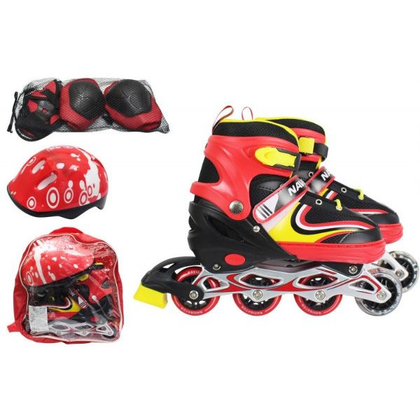 Коньки роликовые Navigator Т59759Н L (р.38-41), со светящ.колесом+защ.компл.