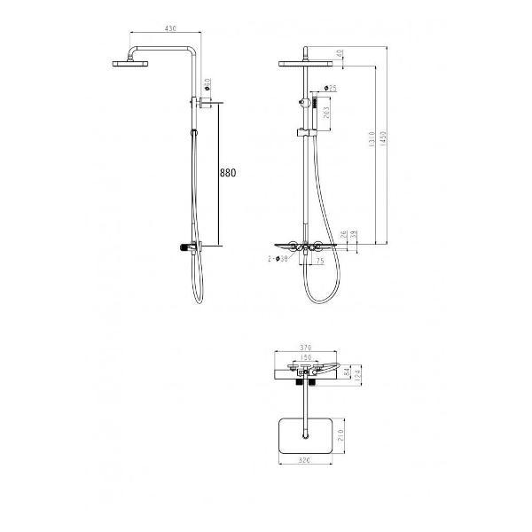 Душевая система Grocenberg GB7038BL