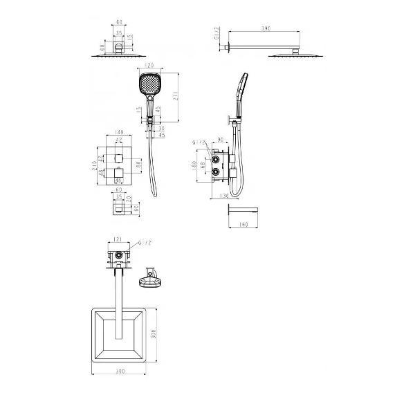 Душевая система Grocenberg GB5050MG