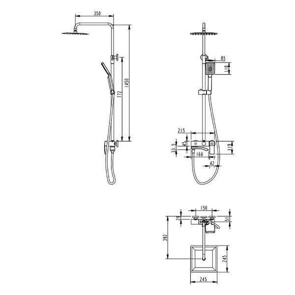 Душевая система Grocenberg GB7007-1WC