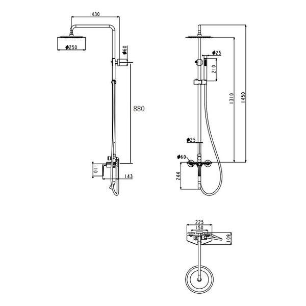 Душевая система Grocenberg GB7025MG