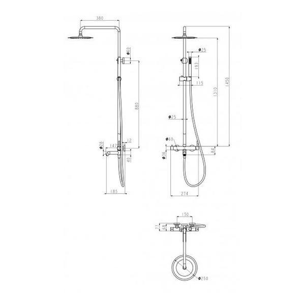 Душевая система Grocenberg GB7099MG