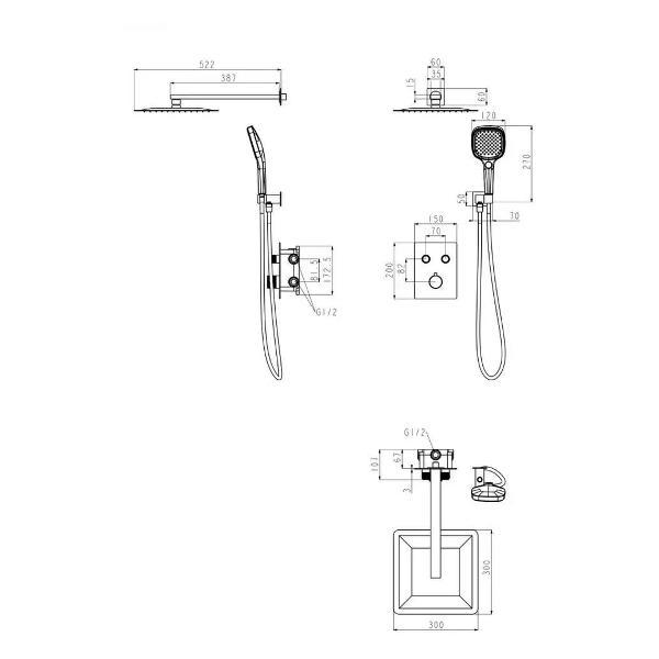 Душевая система Grocenberg GB5040GO