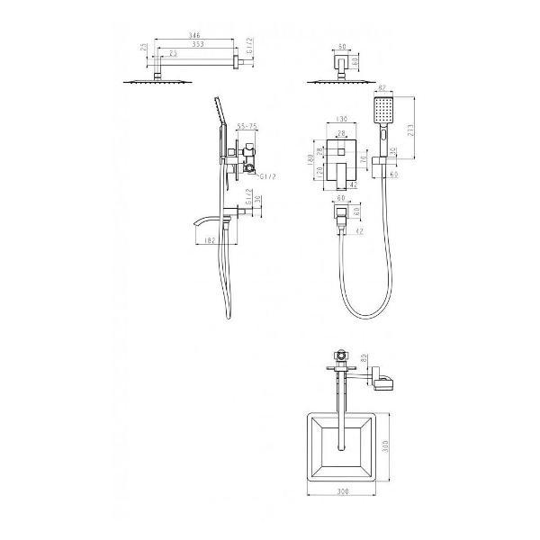 Душевая система Grocenberg GB5007CR