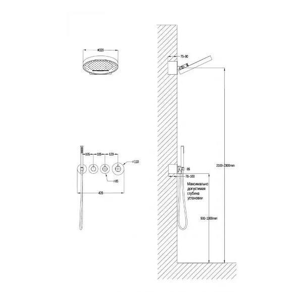 Душевая система Grocenberg GB5020MG