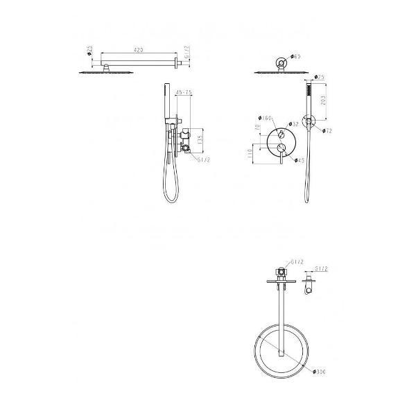 Душевая система Grocenberg GB5099BG-3