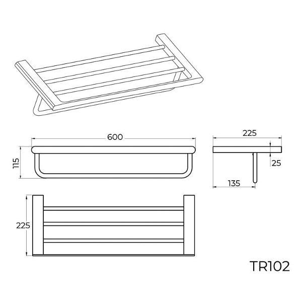 Полка для ванной KNOTLOR TR102C