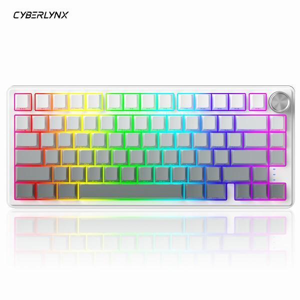 Клавиатура беспроводная CYBERLYNX RX75 Pro Белый градиент Mute Switch