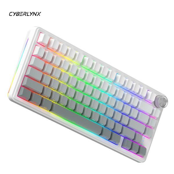 Клавиатура беспроводная CYBERLYNX RX75 Pro Белый градиент Mute Switch