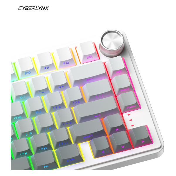 Клавиатура беспроводная CYBERLYNX RX75 Pro Белый градиент Mute Switch