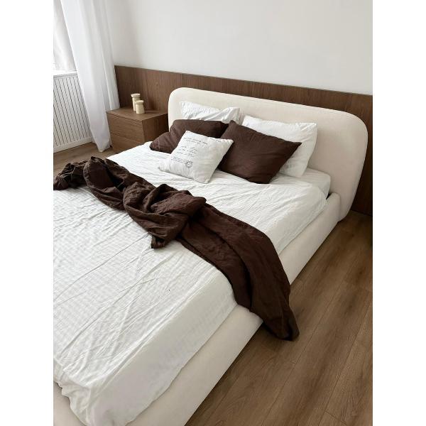 Кровать mebelroom Лагом подъемный механизм 140х200 велюр белый