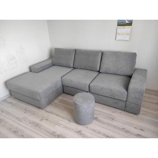 Диван mebelroom Угловой диван, независимый пружинный блок, механизм дельфин с ящиком для хранения, 260х165х75см