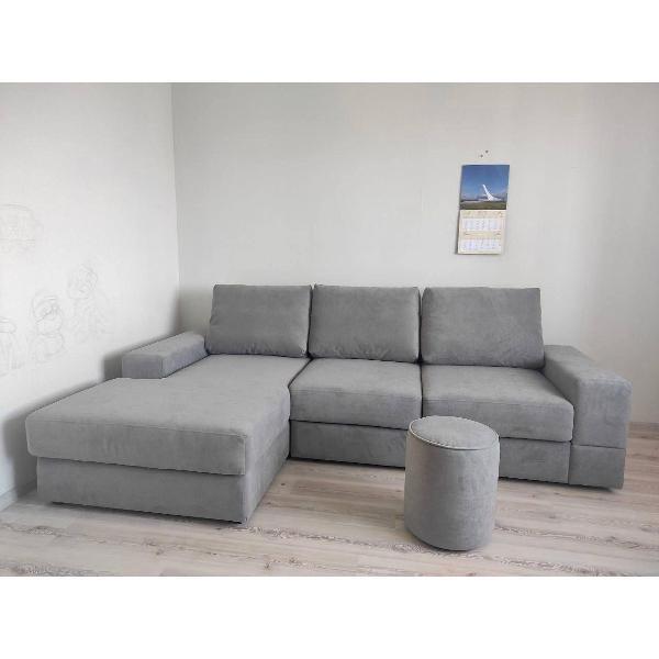 Диван mebelroom Угловой диван, независимый пружинный блок, механизм дельфин с ящиком для хранения, 260х165х75см