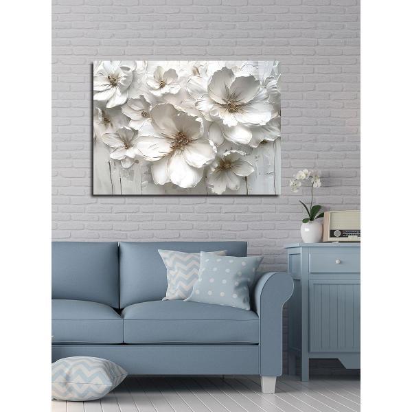Картина на холсте LOFTime 50Х70 ЦВЕТЫ БЕЛ 3D К-716-5070
