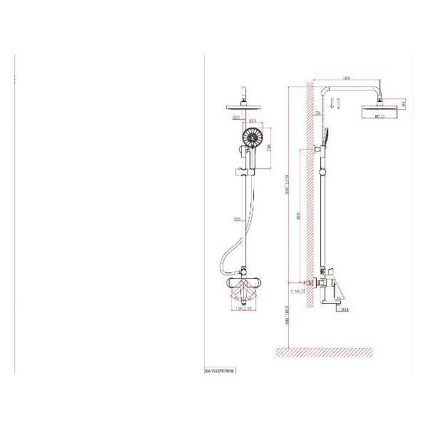 Душевая система D&K DA1523701B18 с тропическим душем