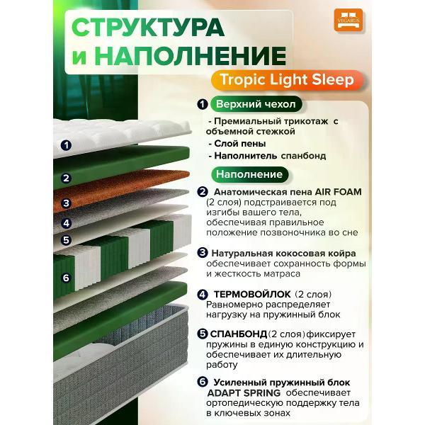 Матрас VEGARUS Tropic Light Sleep 200х180