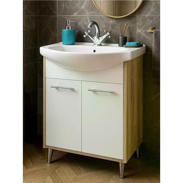 Тумба для ванной EvaGold Тумба с раковиной в разборе Натура 50