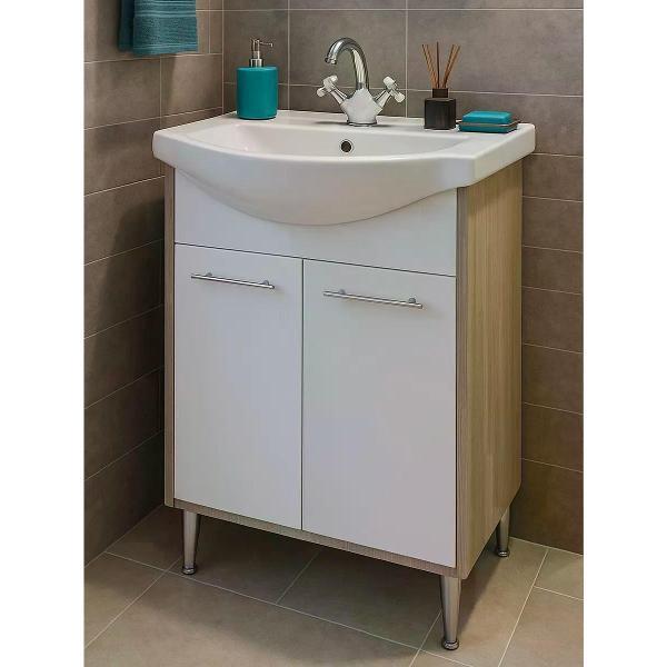 Тумба для ванной EvaGold Тумба с раковиной в разборе Натура 50