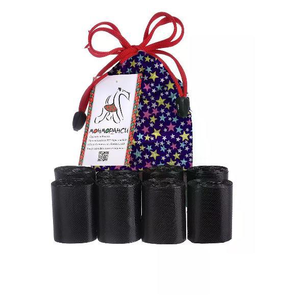 Пакеты для уборки за животными Монморанси черный, 8 рул. по 20шт