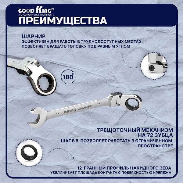 Набор ключей и головок GOODKING 44536