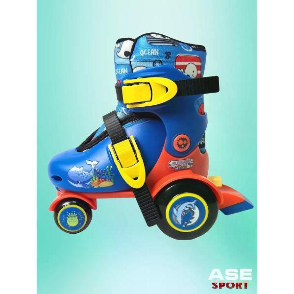 Коньки роликовые детские ASE-sport Ролики детские квады с защитой
