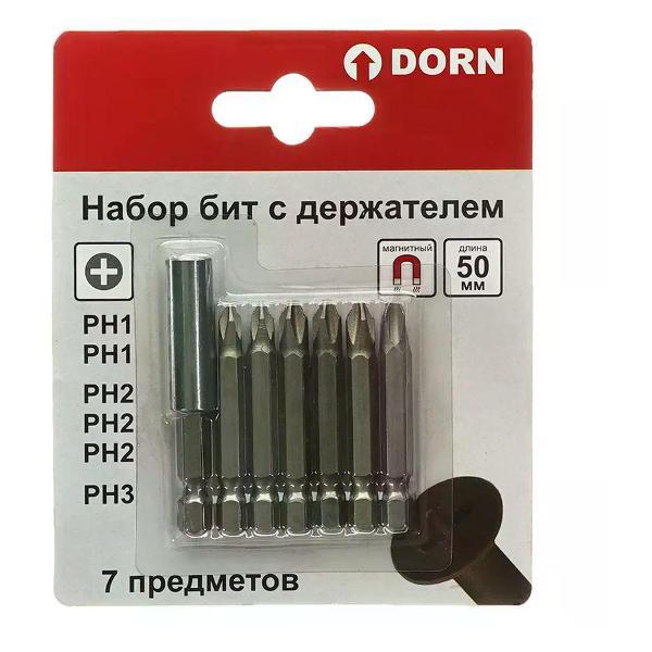 Шуруповерт DORN Набор бит PH 7 шт 50 мм с держателем