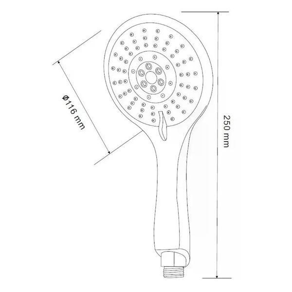 Лейка для душа VODA Лейка для душа массажная 5 режимов