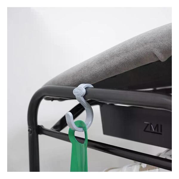 Банкетка ZMI Банкетка Гранада 23В 50х65х30 см каркас черный/сиденье серое