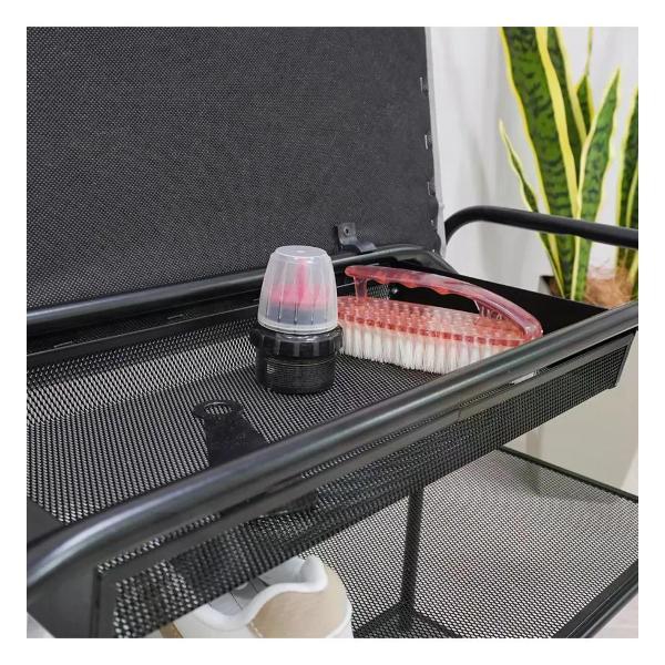 Банкетка ZMI Банкетка Гранада 23В 50х65х30 см каркас черный/сиденье серое