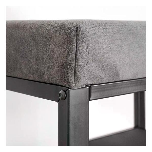 Банкетка ZMI Банкетка Торонто 13s 47х30х49 см каркас черный/сиденье серое