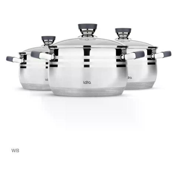 Набор посуды для приготовления Lara Набор кастрюль из нержавеющей стали Lara