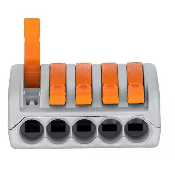 Клемма строительно-монтажная NO NAME Клемма с рычажком 222-415 б/пасты 5 проводов 01-25 мм2 5 шт.