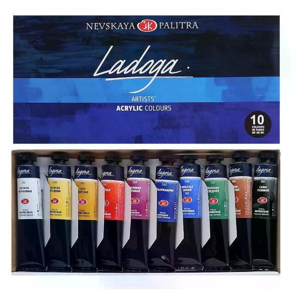 Краска штемпельная Невская палитра Акриловые краски для рисования 10 цветов