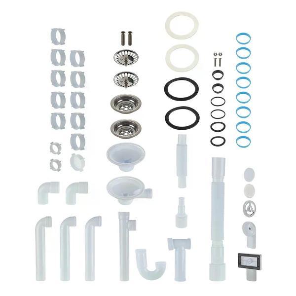 Сифон, отвод, гофра нет бренда Сифон для двойной мойки 3 1/2" универсальный перелив