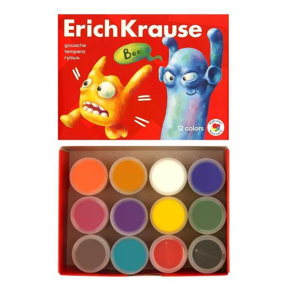 Краска штемпельная ERICH KRAUSE Гуашь 12 цветов